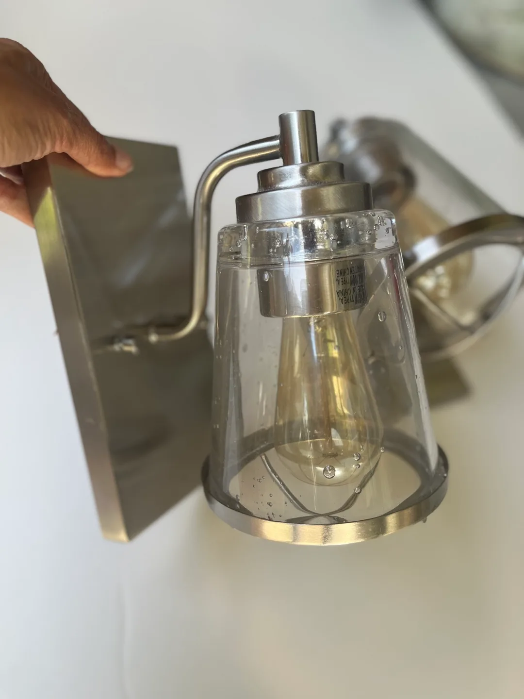 Set of Two Silver Bathroom Vanity Lights image indicator(4)