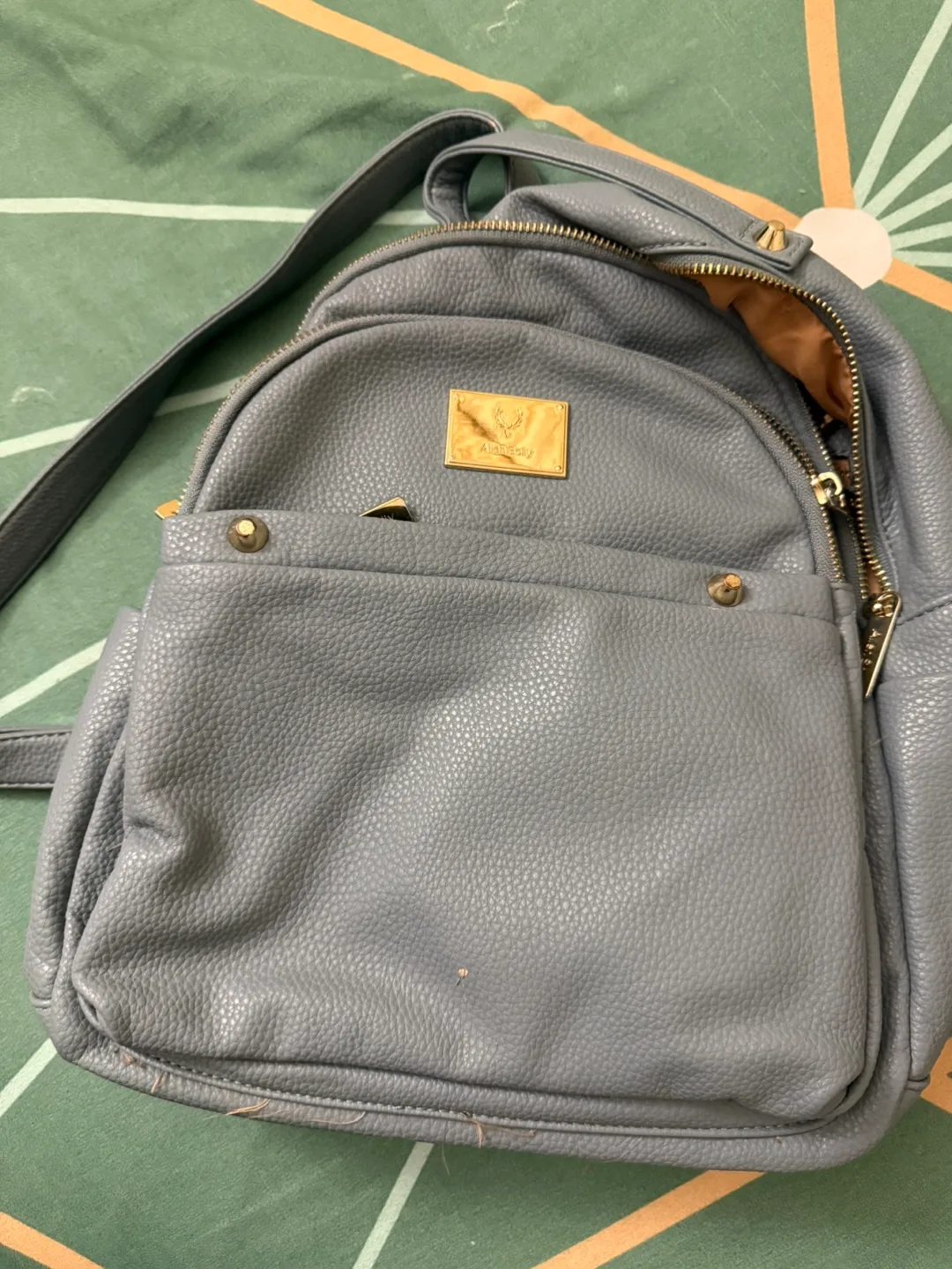 NEED GONE BY JULY 8 - Allen Solly Grey Faux Leather Backpack thumbnail