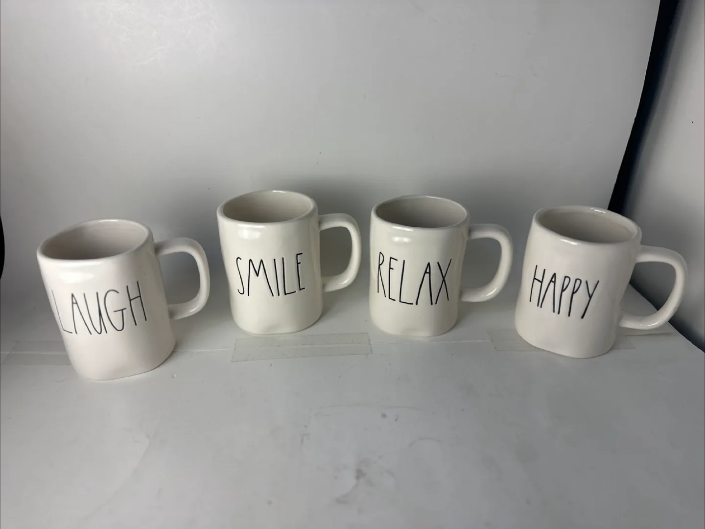 Rae Dunn Mugs - Laugh, Happy, Smile, Relax thumbnail