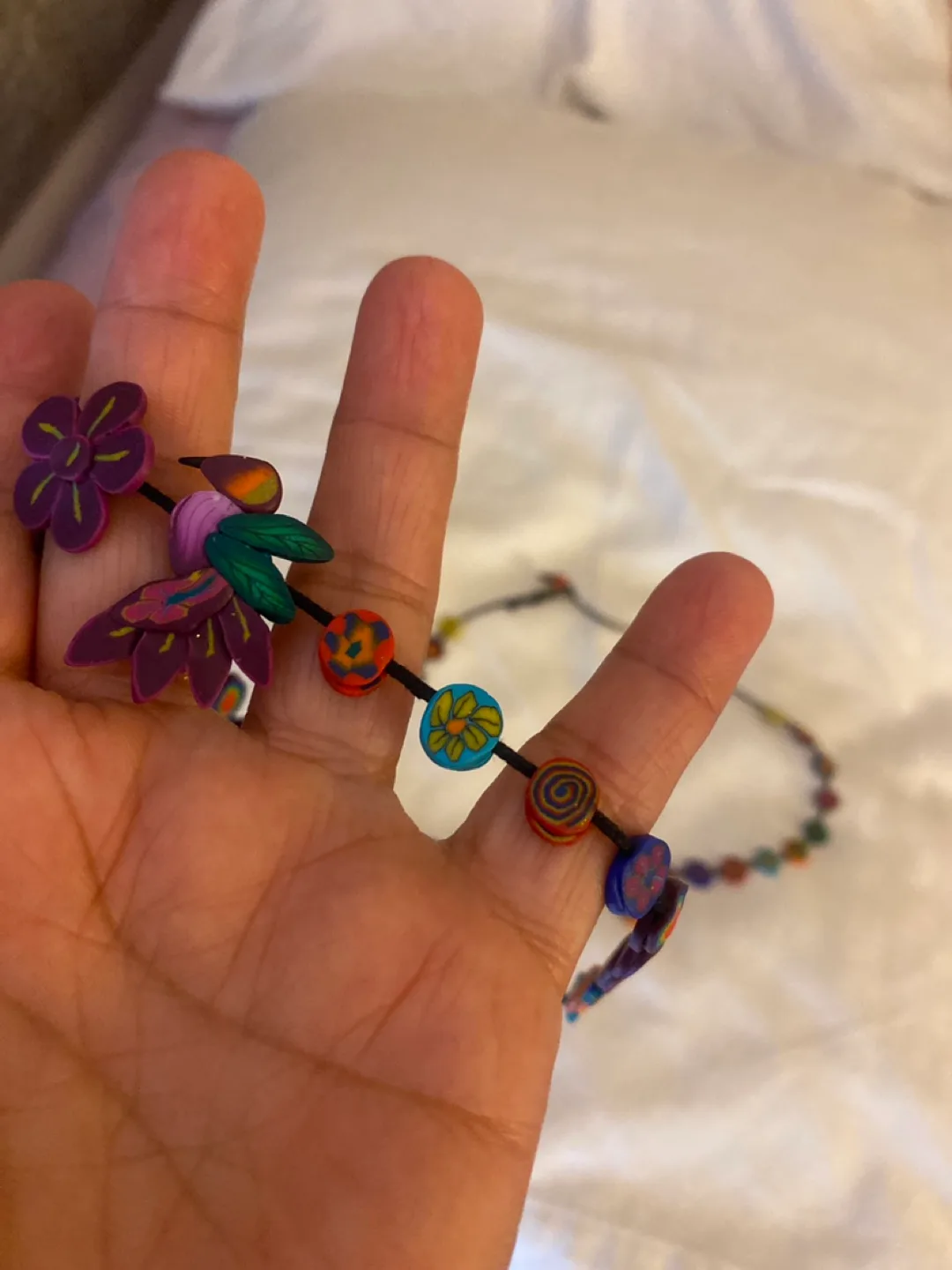 Handmade Floral Beaded Necklace (1) image indicator(3)