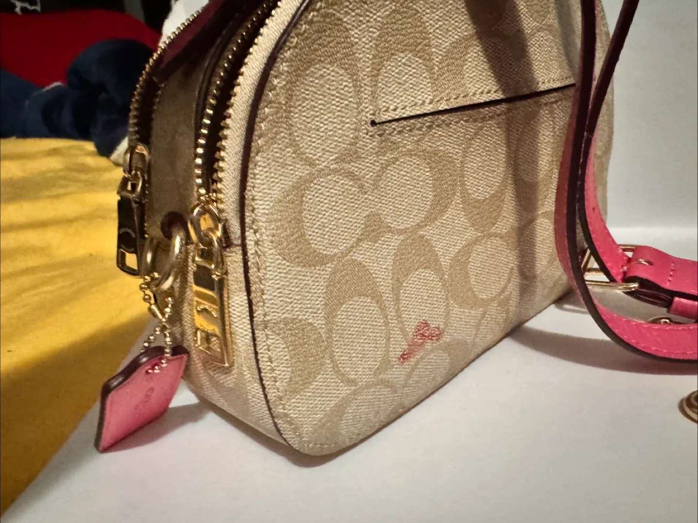 Coach Beige & Pink Dome Crossbody Bag image indicator(2)