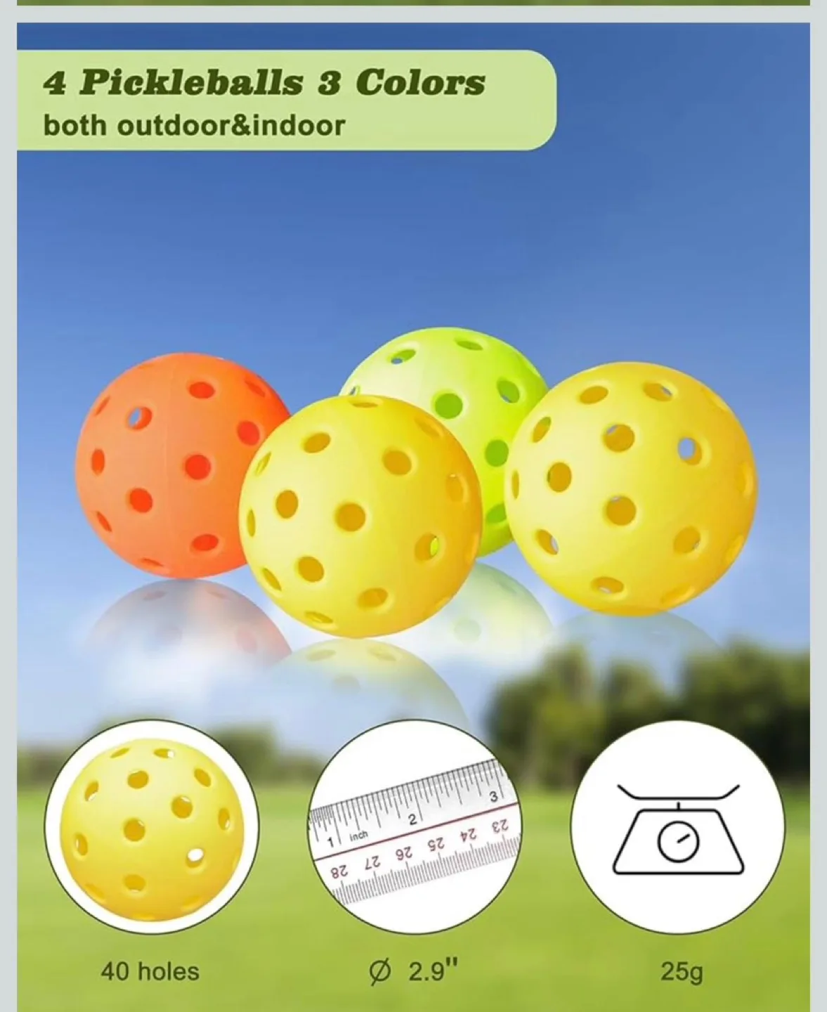 Pickleball Set with 4 Paddles and Net image indicator(5)