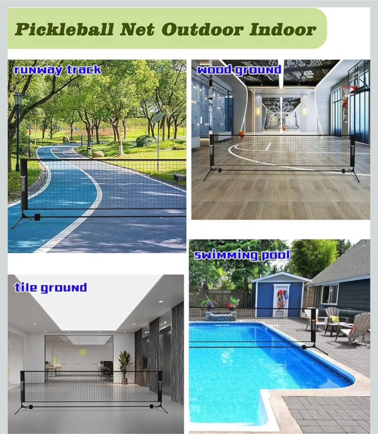 Pickleball Set with 4 Paddles and Net image indicator(7)