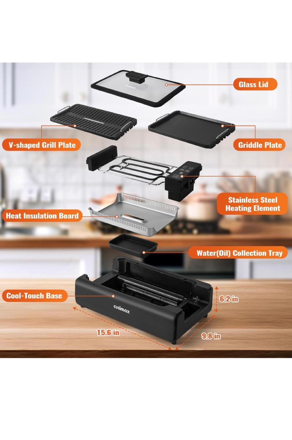 Cusimax Smokeless Indoor Grill - photo 4