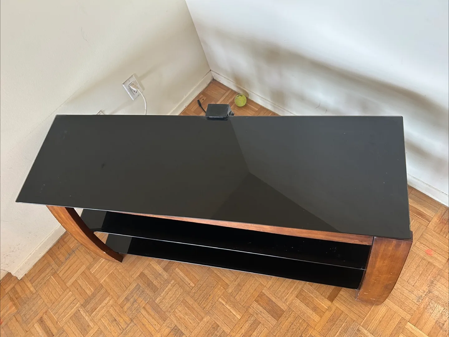 Black Glass Top TV Stand thumbnail