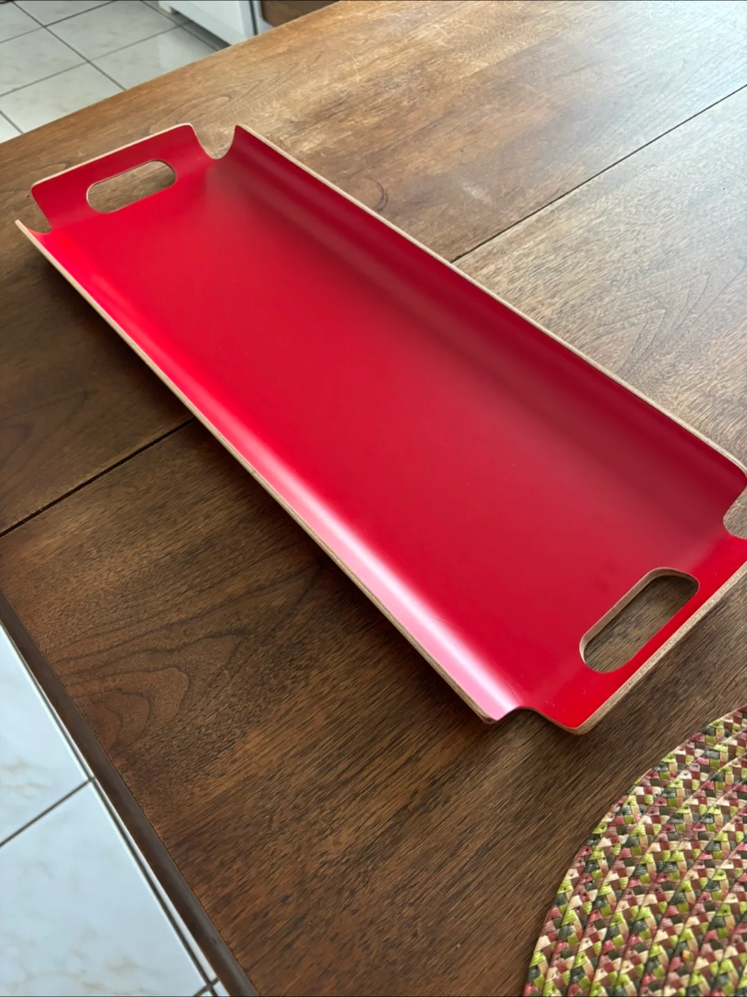 Red Serving Tray with Handles thumbnail