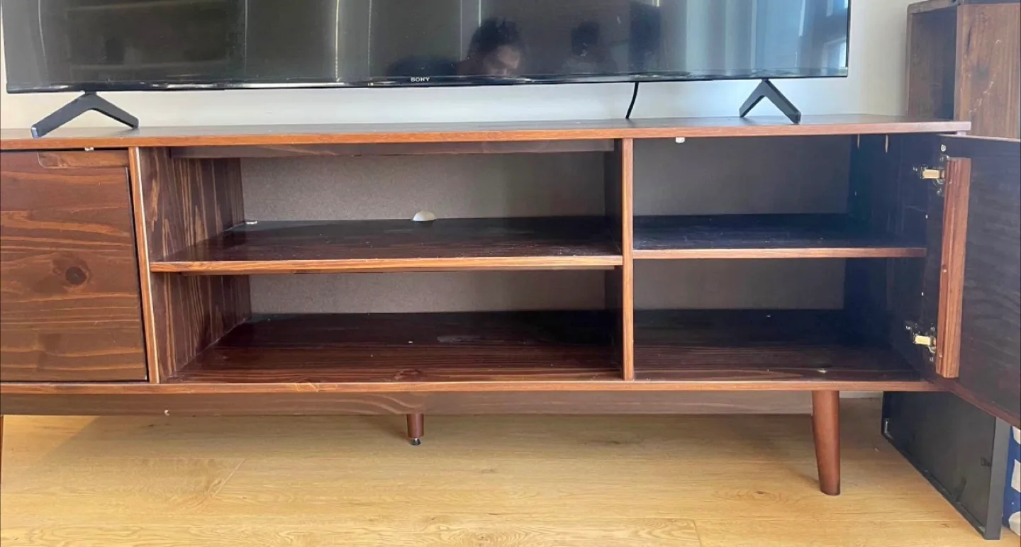 Brown Wood TV Stand - 70 inch thumbnail