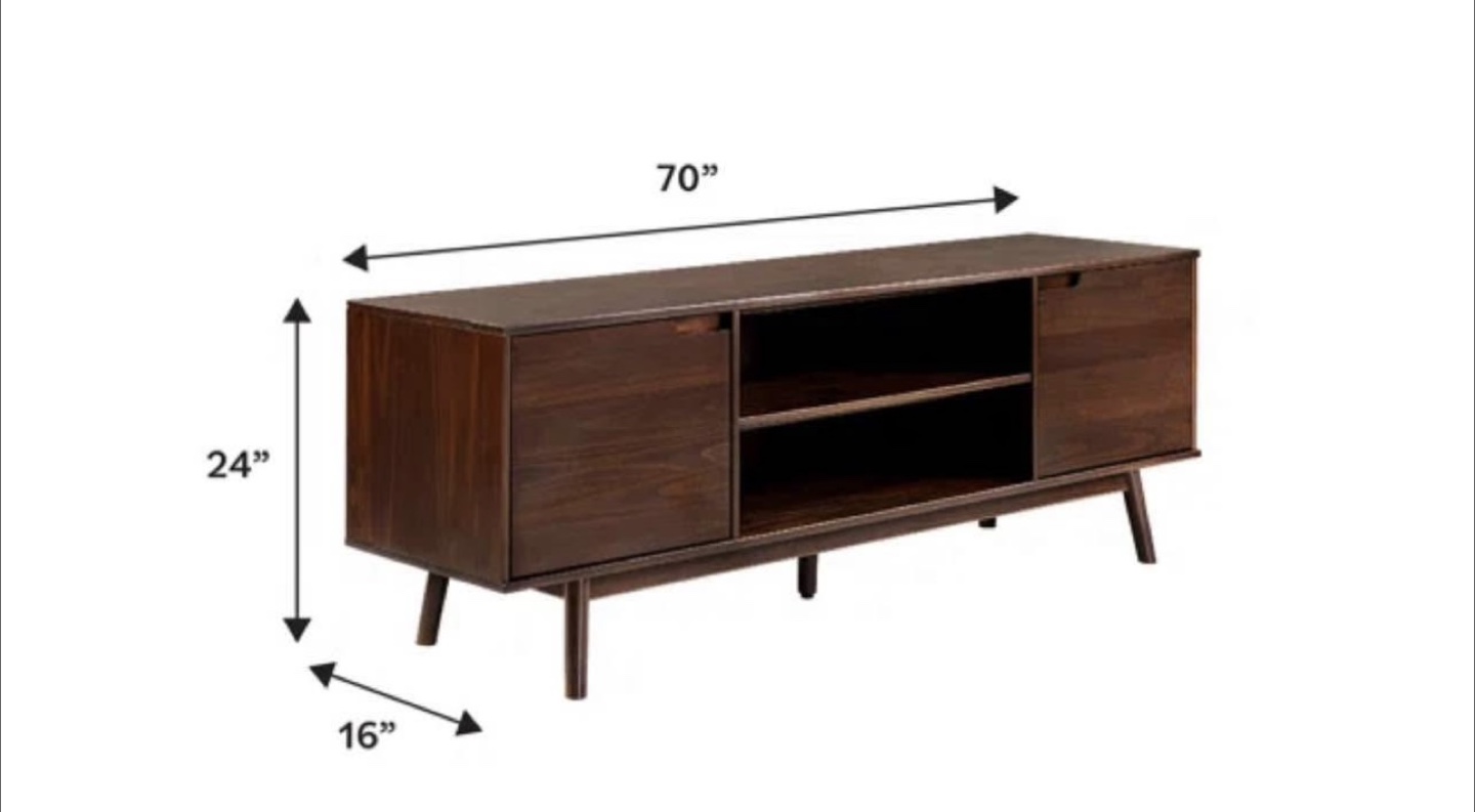 Brown Wood TV Stand - 70 inch - photo 3