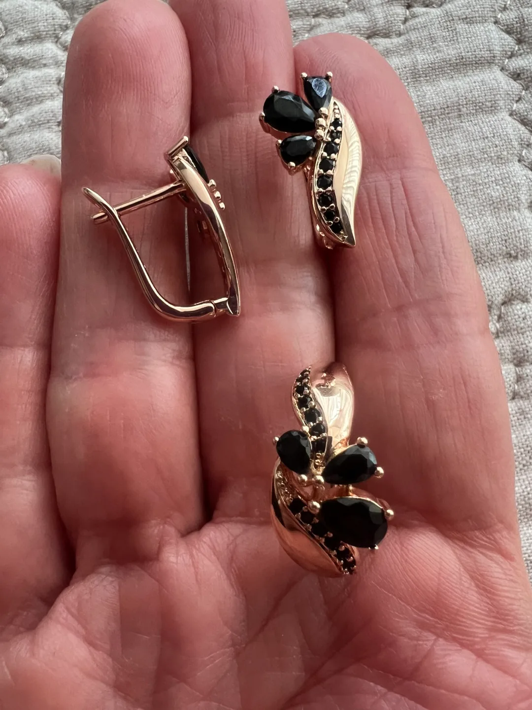 14k onyx earrings ring size 8