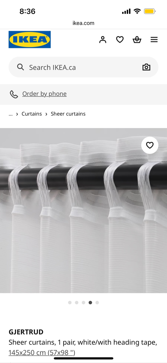 IKEA GJERTRUD Sheer Curtains, White, 145x250 cm - photo 2