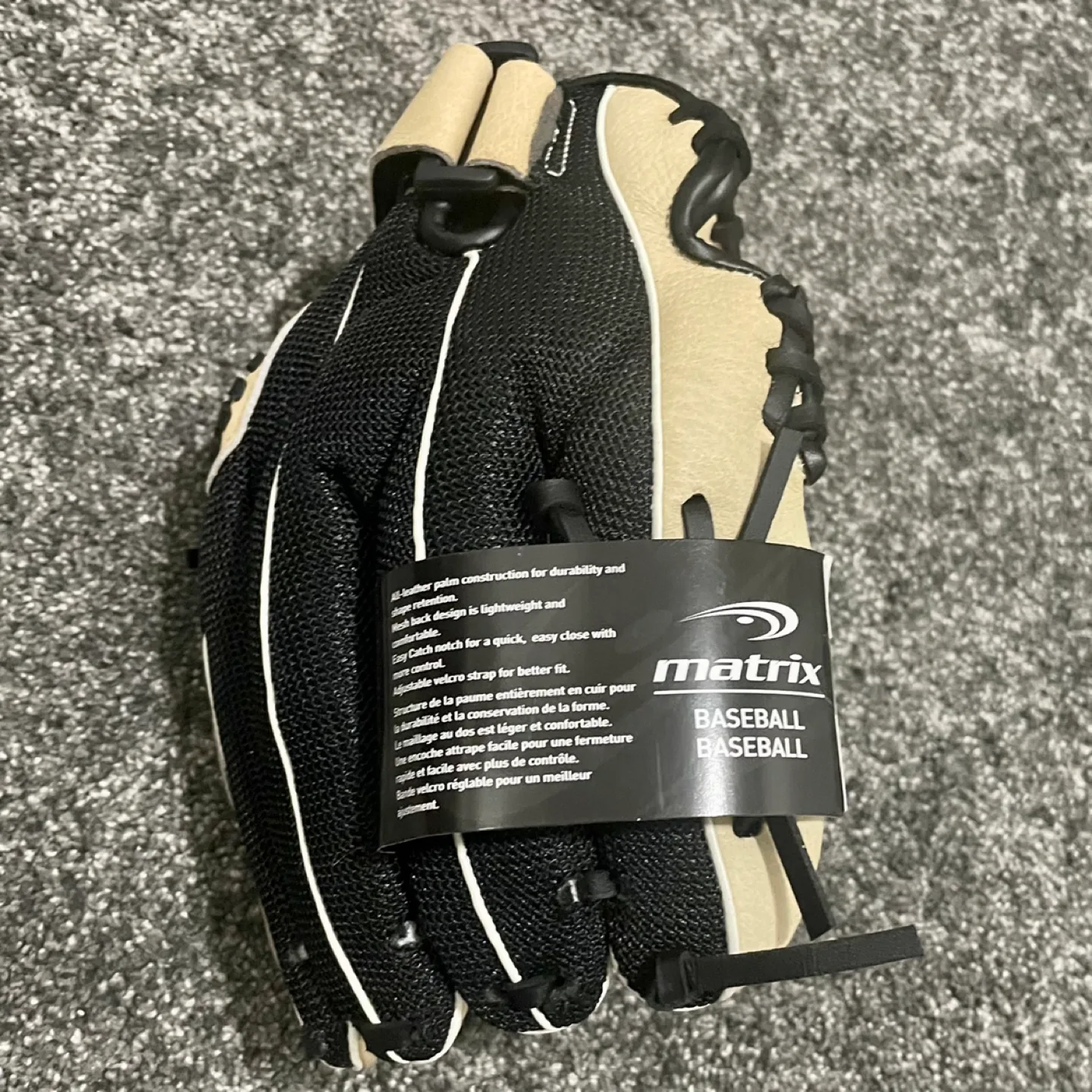 Matrix Baseball Fielding Glove, Black/ Camel, 10-inch image indicator(5)