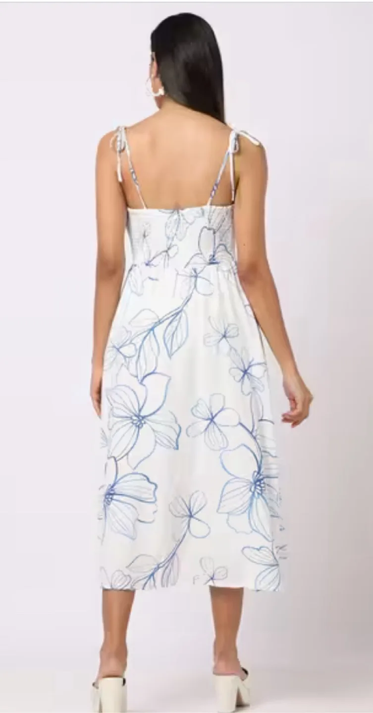 Gap Floral Print Tie-Strap Midi Dress image indicator(4)