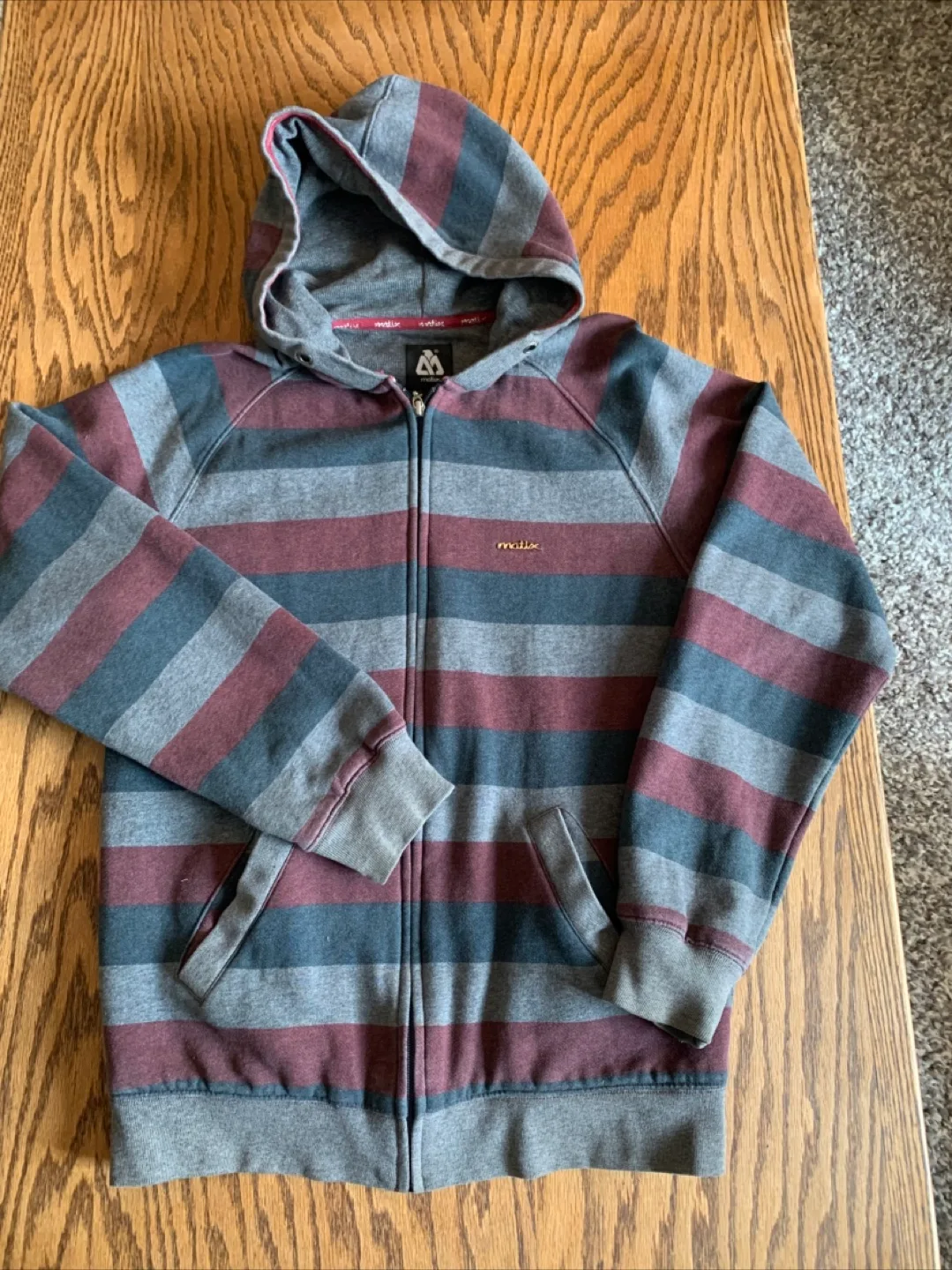 Matix Striped Zip-Up Hoodie - Size Small thumbnail