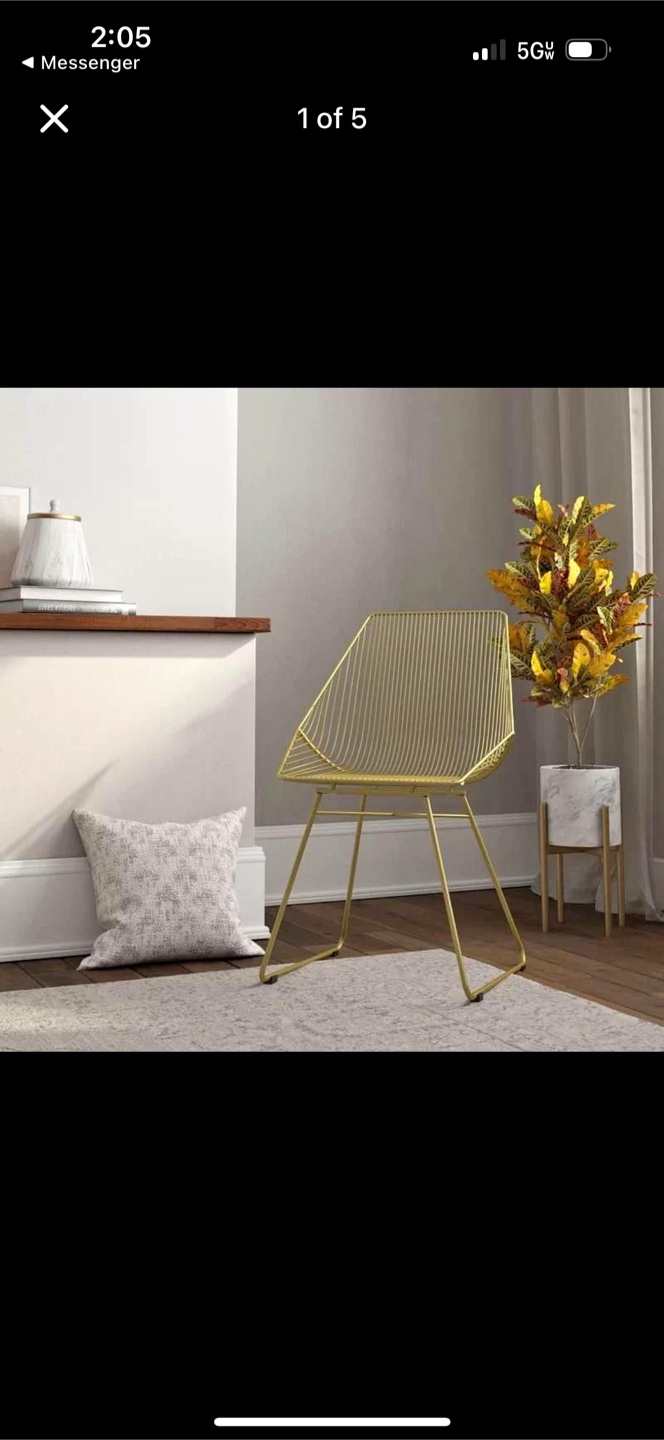 Gold Metal Wire Accent Chair