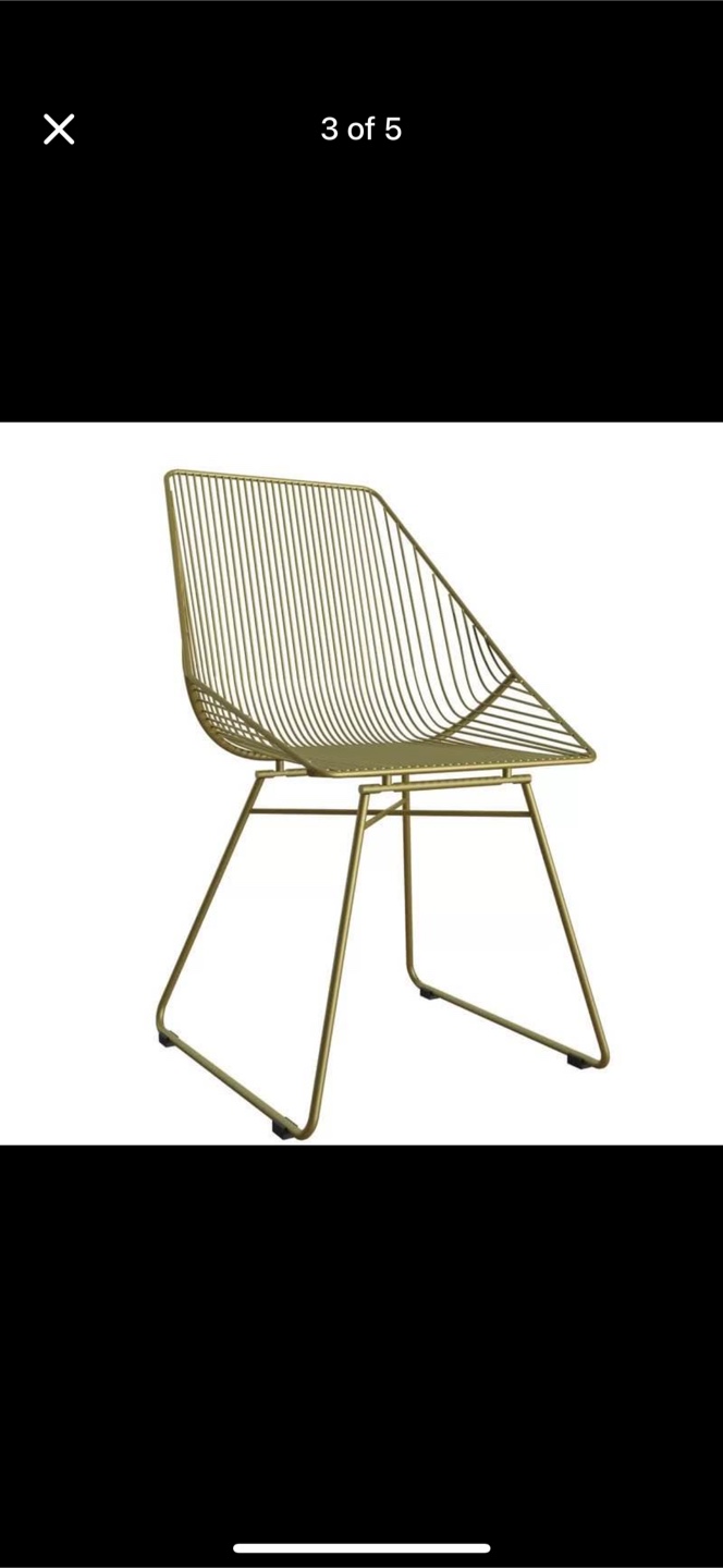 Gold Metal Wire Accent Chair - photo 2