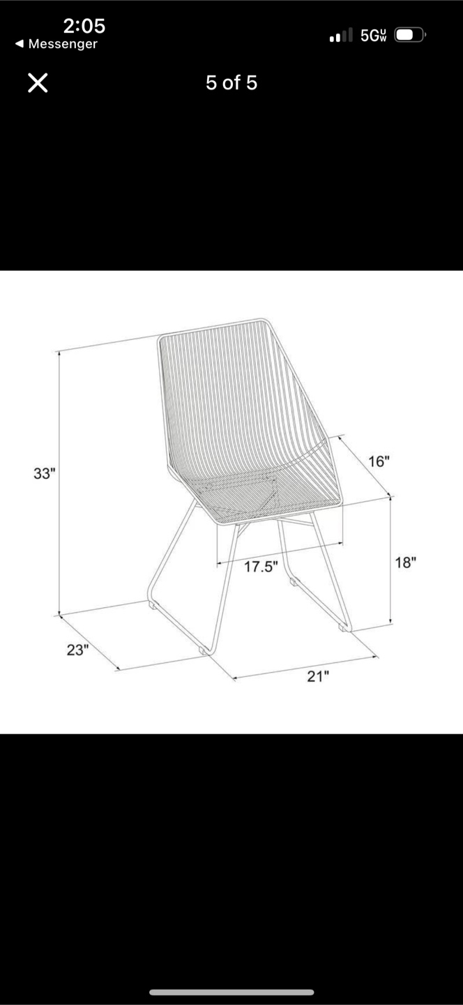 Gold Metal Wire Accent Chair - photo 3