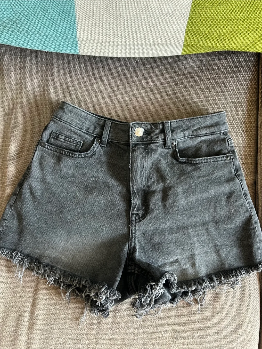 H&M Black Denim Shorts - Size 4 thumbnail