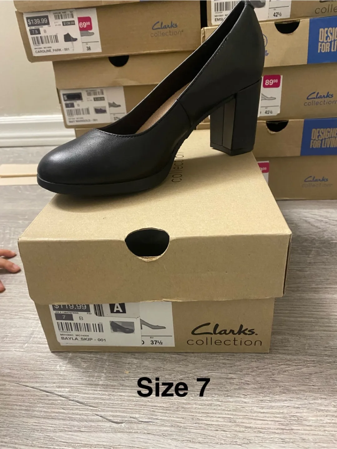 Brand new Clarks Bayla Skip Black Heels - Size 7 thumbnail