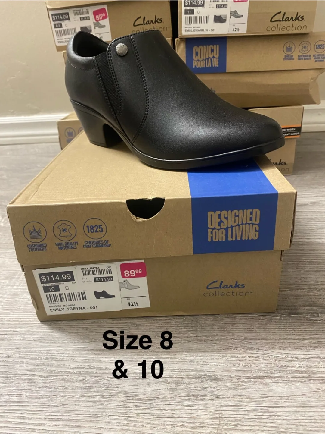 Brand new Clarks Black Leather shoes - Size 10 thumbnail