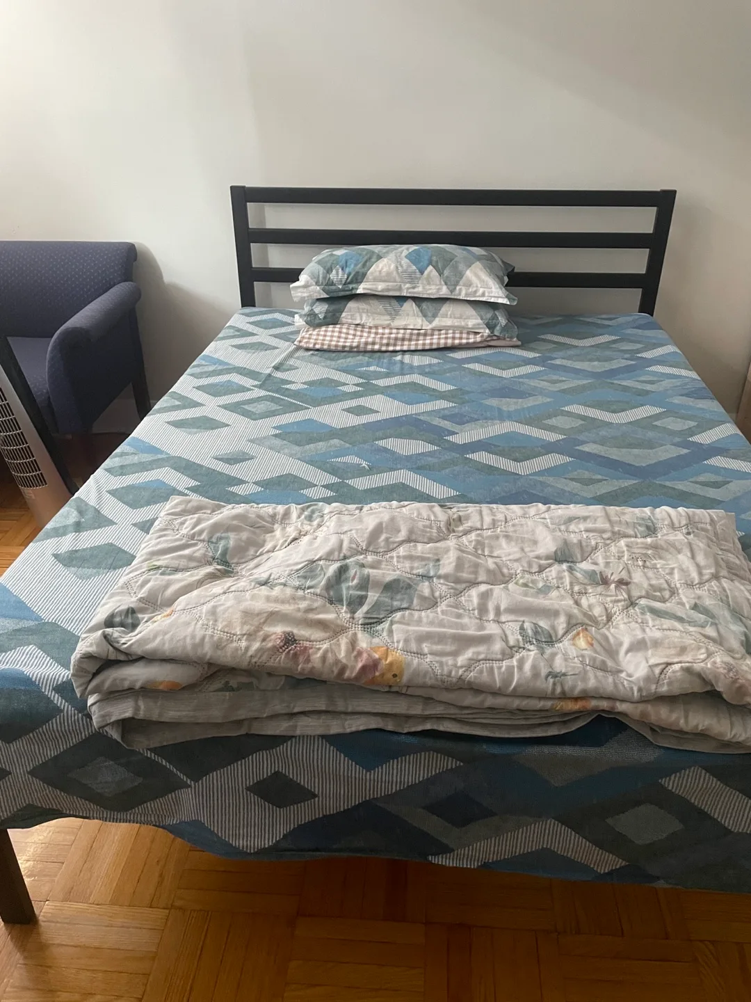 Queen Bed frame with mattress thumbnail
