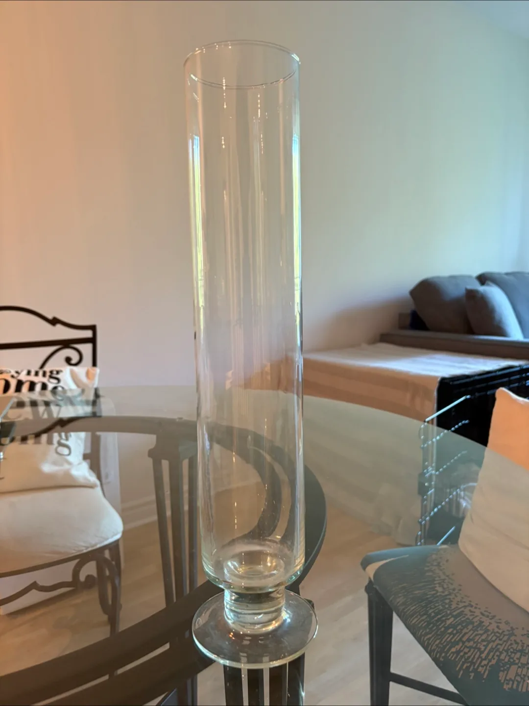 Clear Glass Cylinder Vase 15.5” tall thumbnail