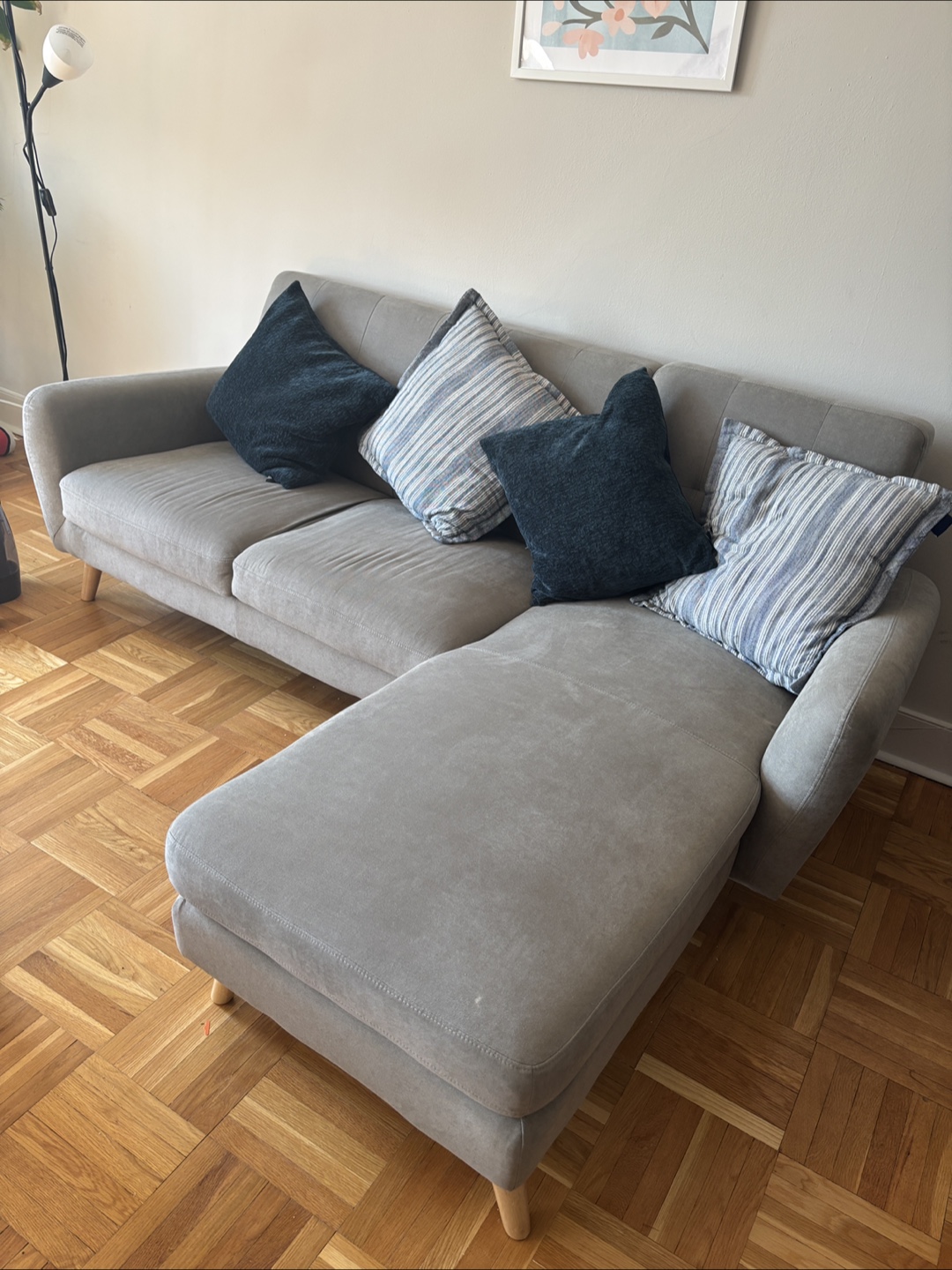 Fany Light Grey Sectional Sofa - RIGHT SIDED - photo 3