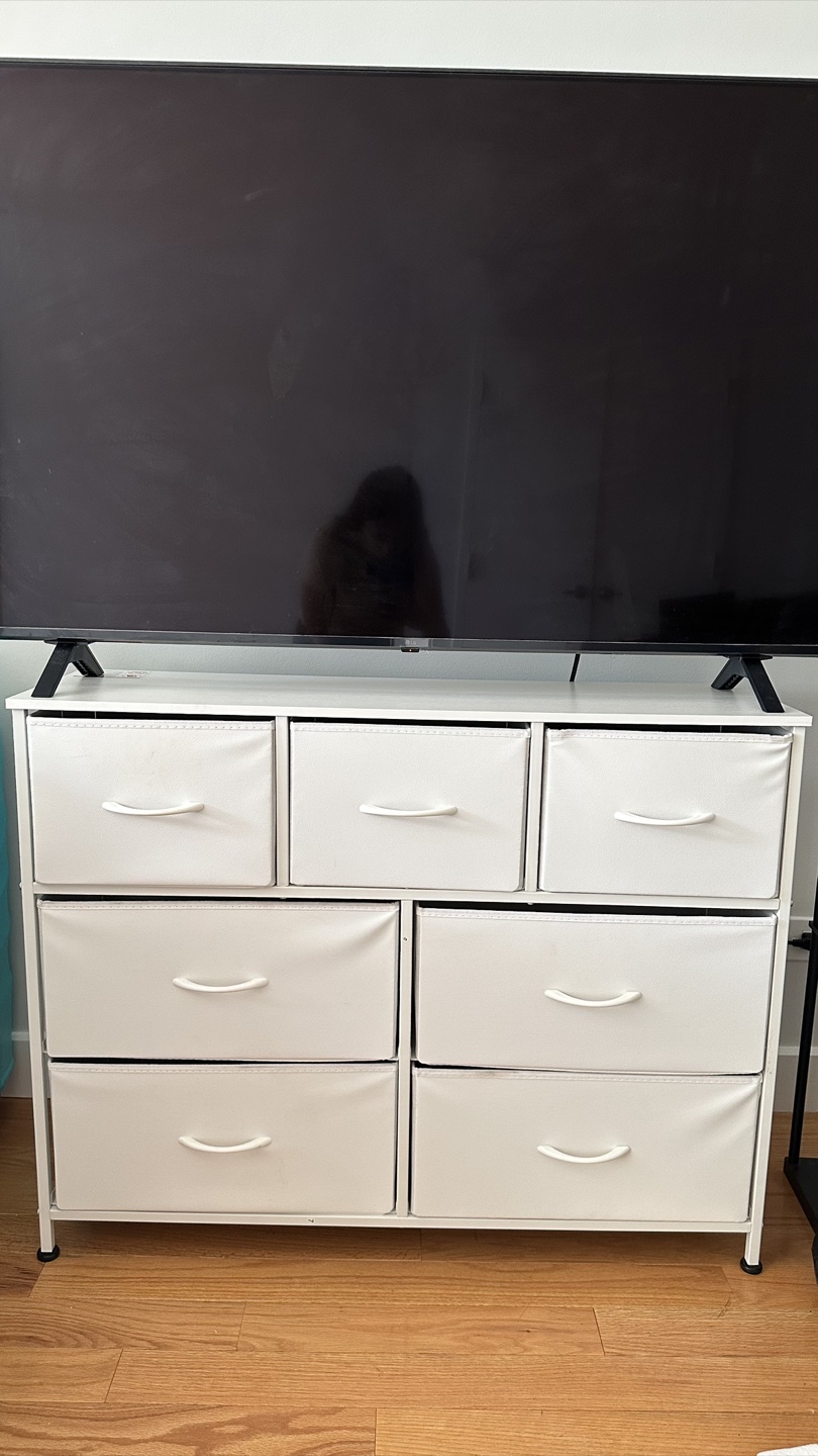 White 7-Drawer Fabric Dresser