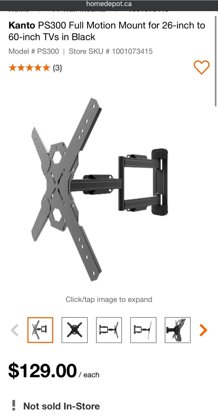 Kanto PS300 Full Motion TV Mount thumbnail