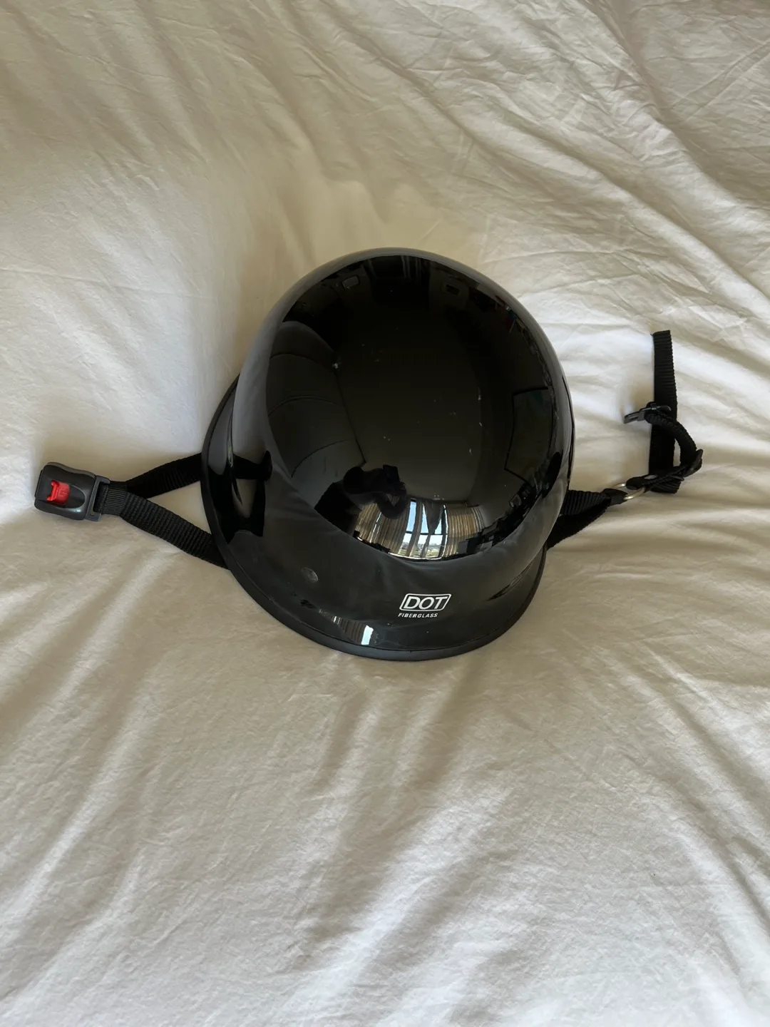 DOT Fiberglass Black Helmet thumbnail