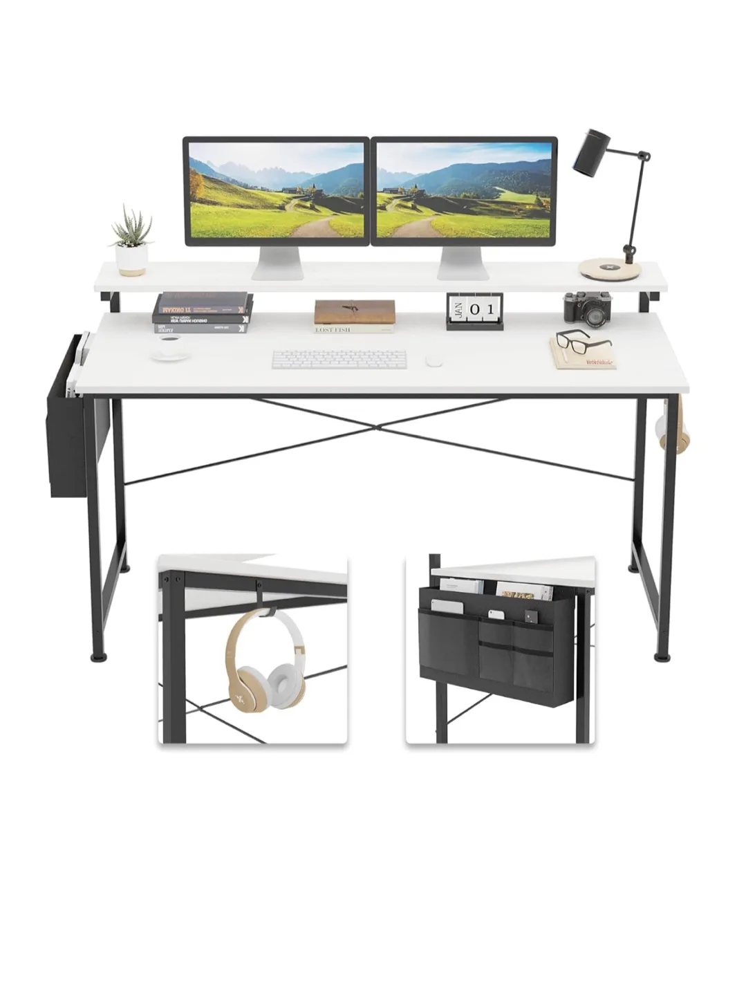 Computer Desk with Monitor Stand and storage thumbnail