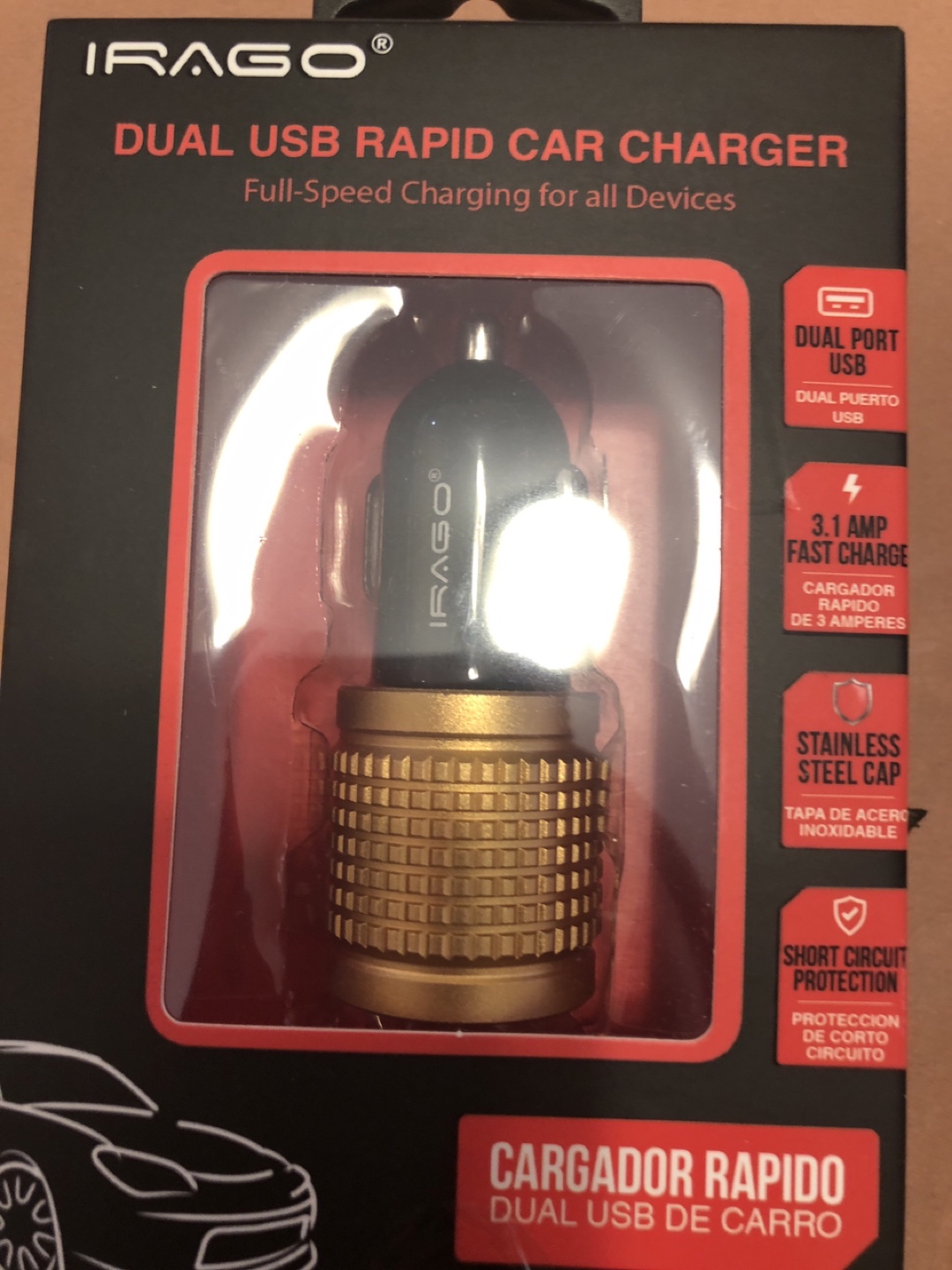 IRAGO Dual USB Rapid Car Charger - New - photo 3