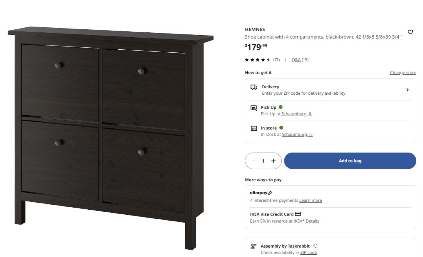 Ikea hemnes 4-drawer shoe. Cabinet