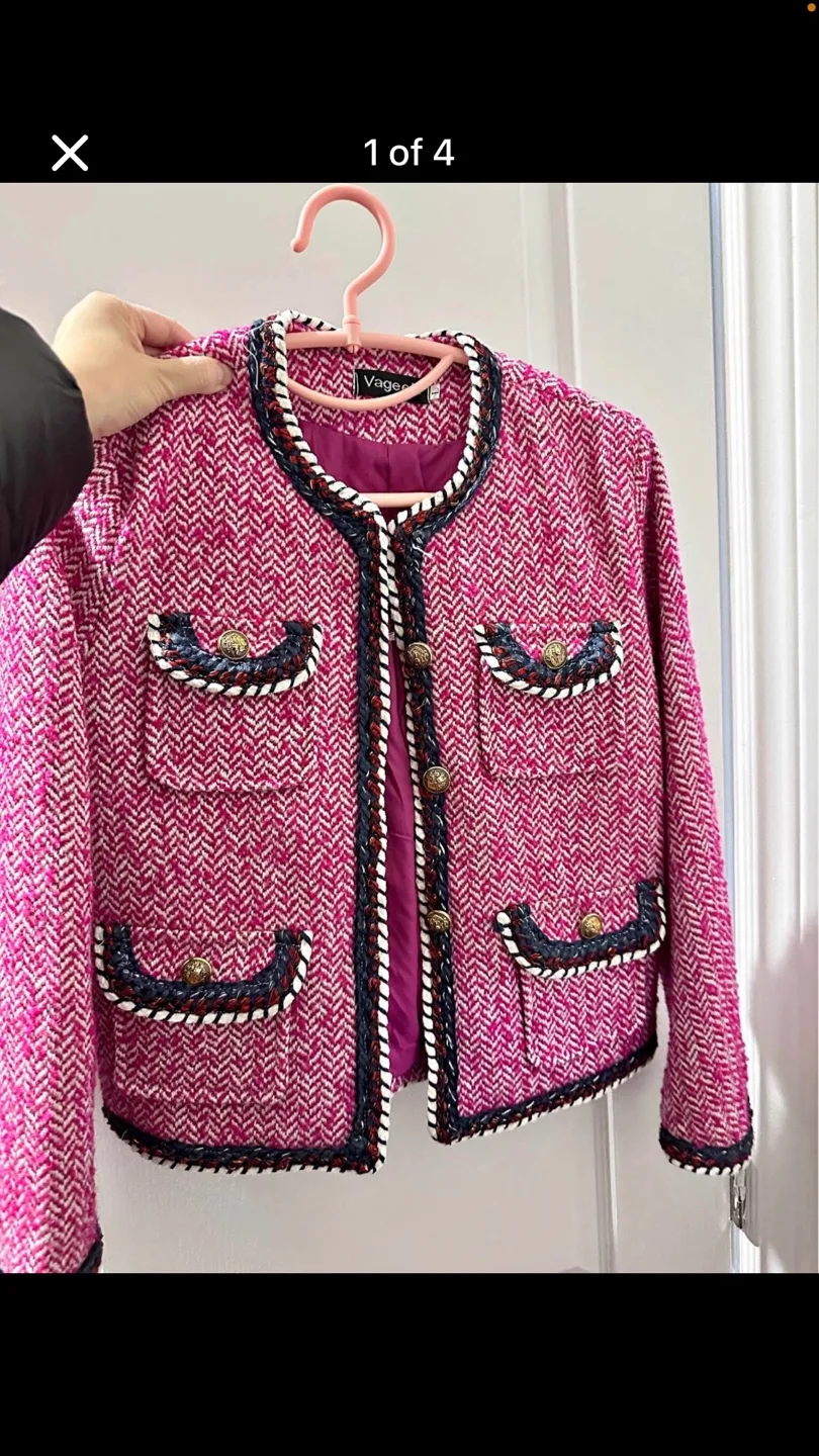 Pink Tweed Jacket size S thumbnail