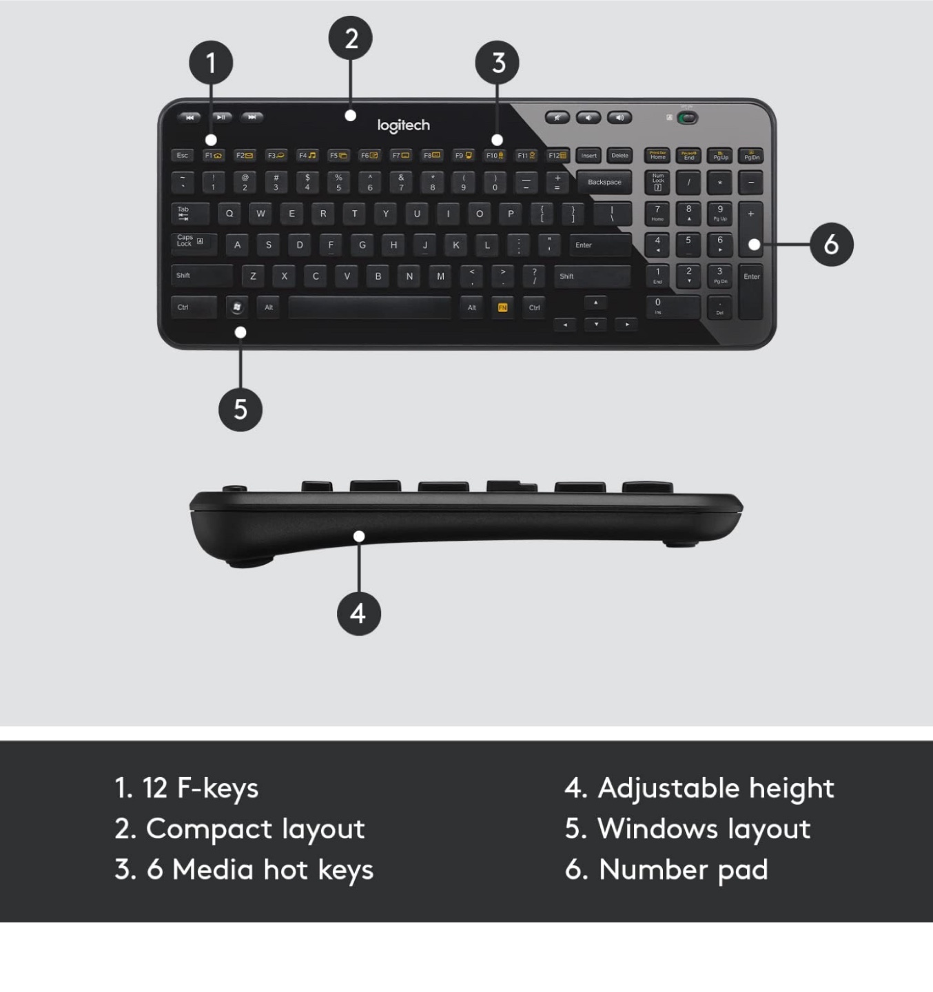 Logitech K360 Compact Wireless Keyboard - photo 2