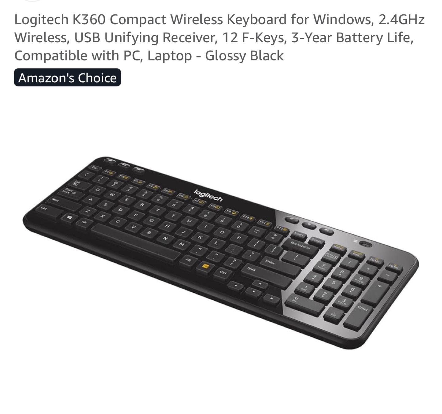 Logitech K360 Compact Wireless Keyboard - photo 3