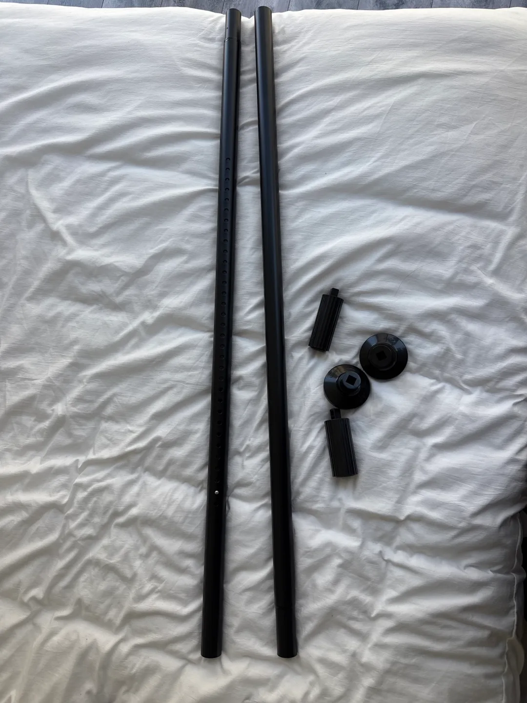Black Adjustable Curtain Rods x2 thumbnail