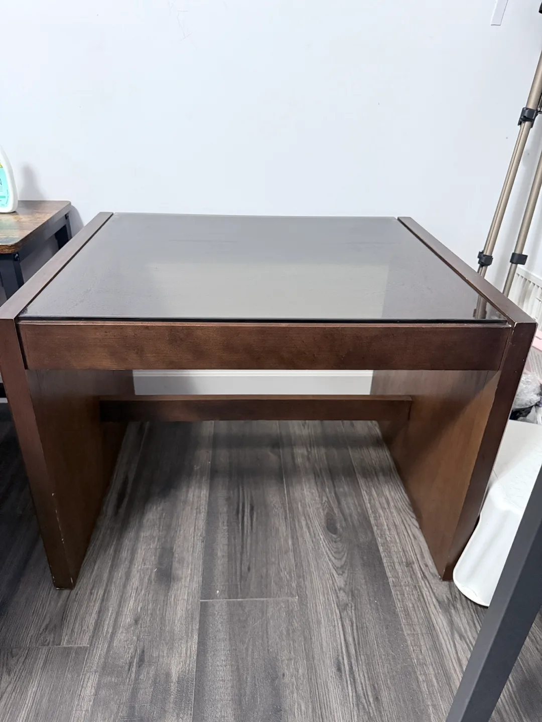 Brown Wood & Glass Coffee Table thumbnail