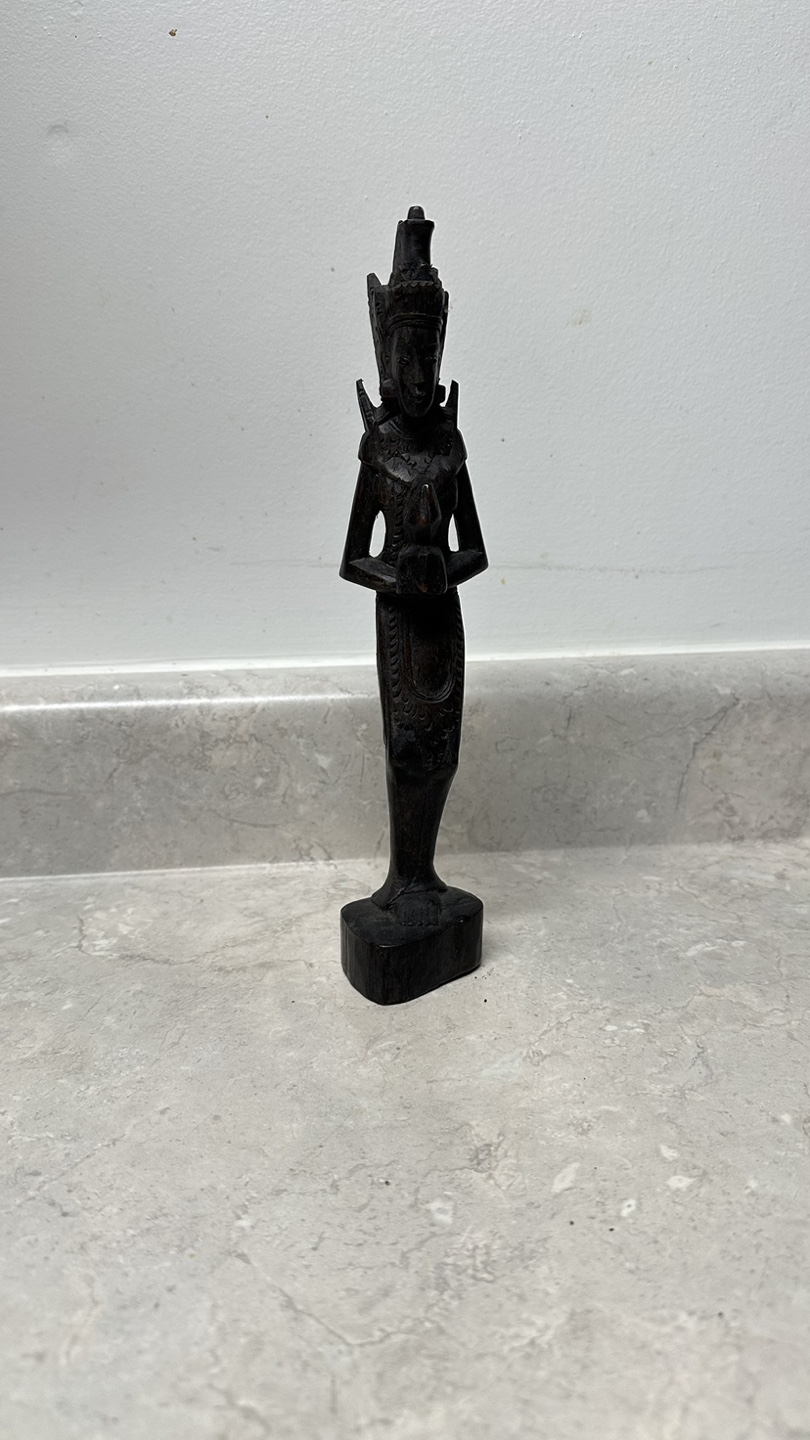 miniature hand-carved maiden sculpture,