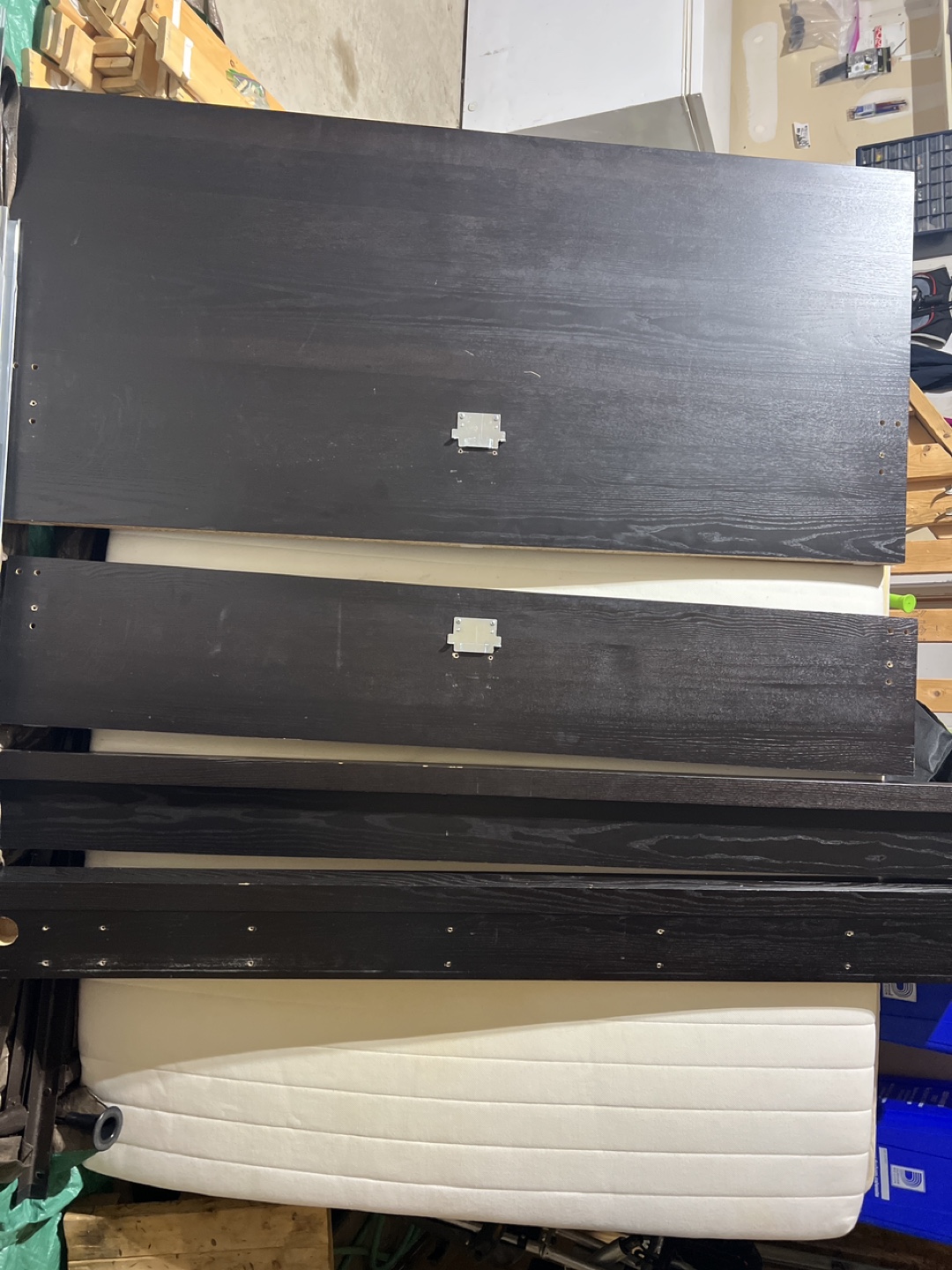 Queen malm bed - taken apart in garage alread - photo 2