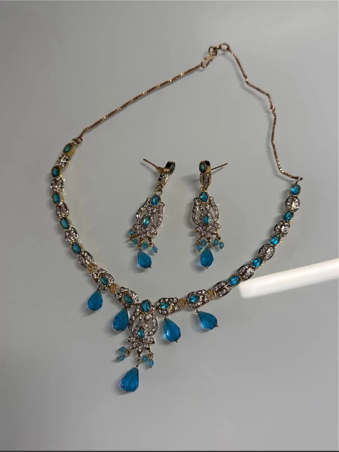 Blue Stone Necklace & Earring Set thumbnail