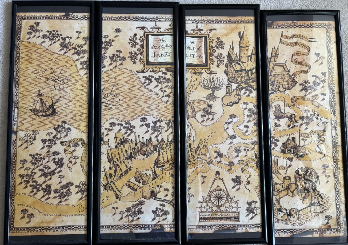 Harry Potter Wizarding World Map Framed Art