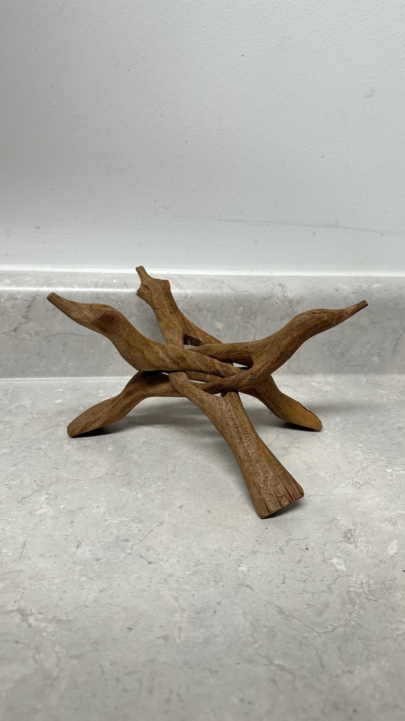 Ocean Shell Studios. Wooden Stand tripod 3 legged hand crafted - photo 3