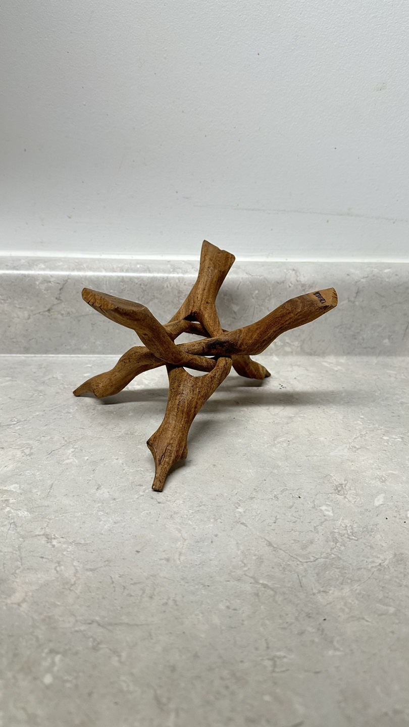Ocean Shell Studios. Wooden Stand tripod 3 legged hand crafted