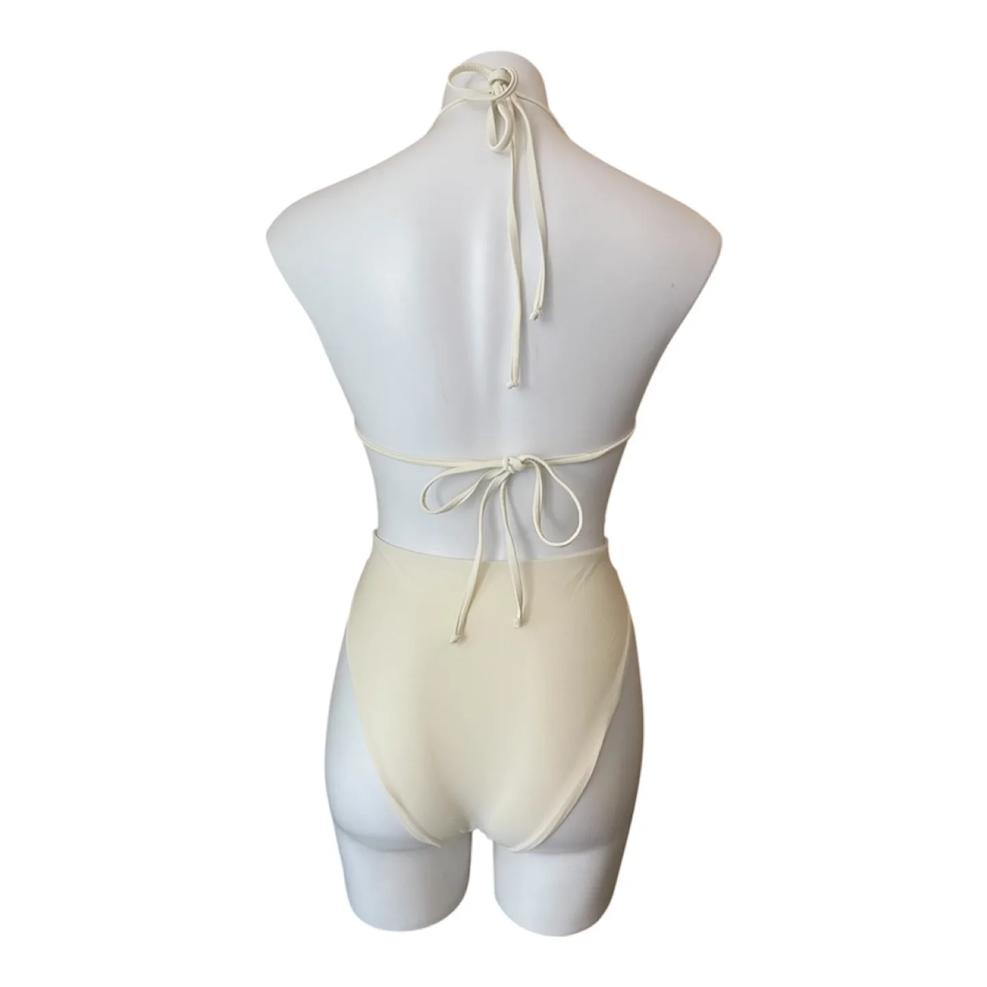 NWT White Monokini Cut Out Swimsuit Medium image indicator(5)