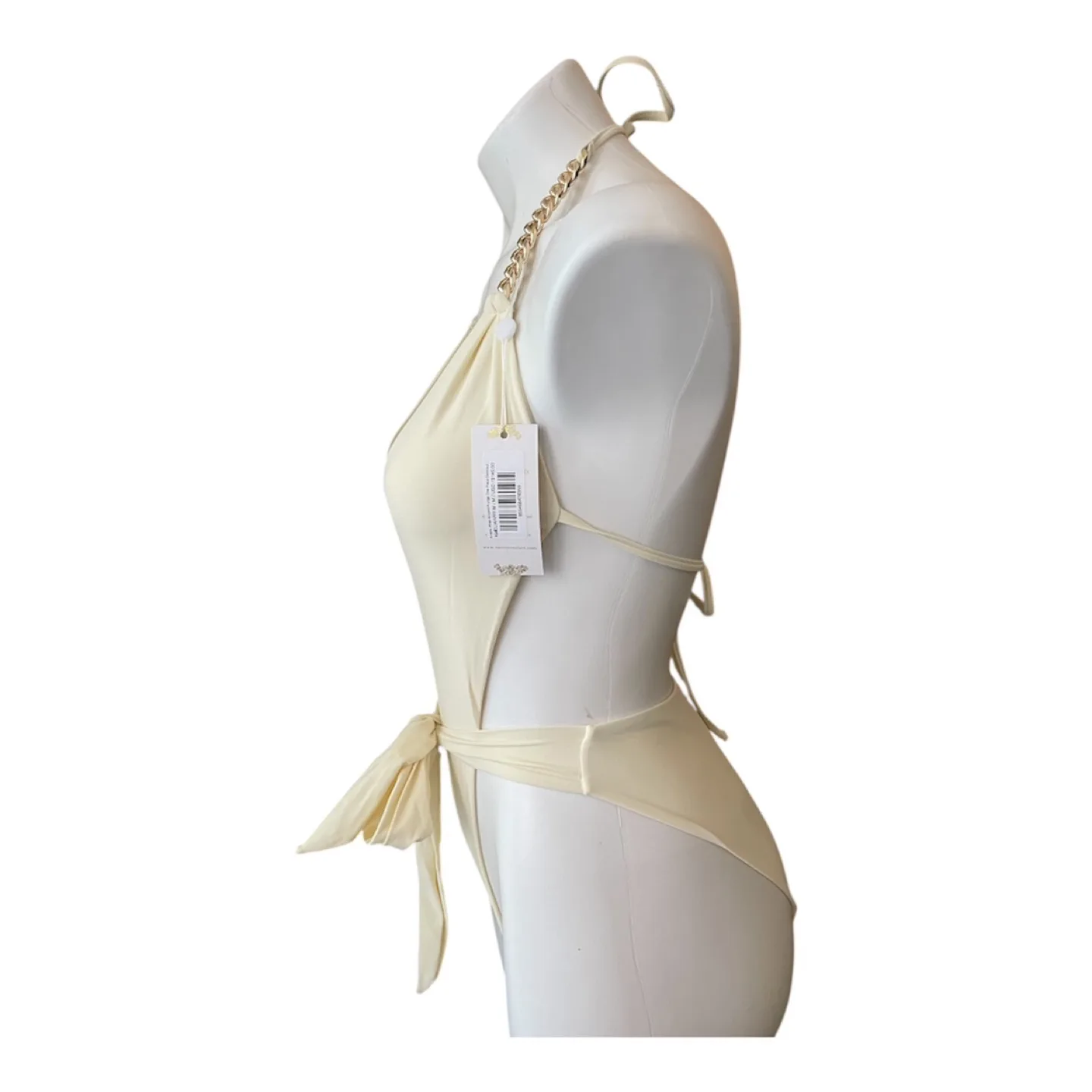 NWT White Monokini Cut Out Swimsuit Medium image indicator(3)
