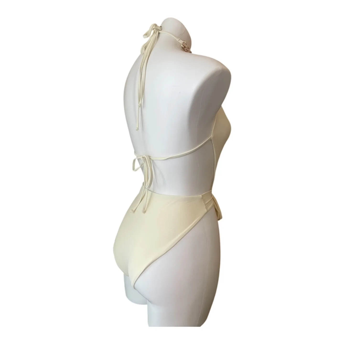 NWT White Monokini Cut Out Swimsuit Medium image indicator(6)