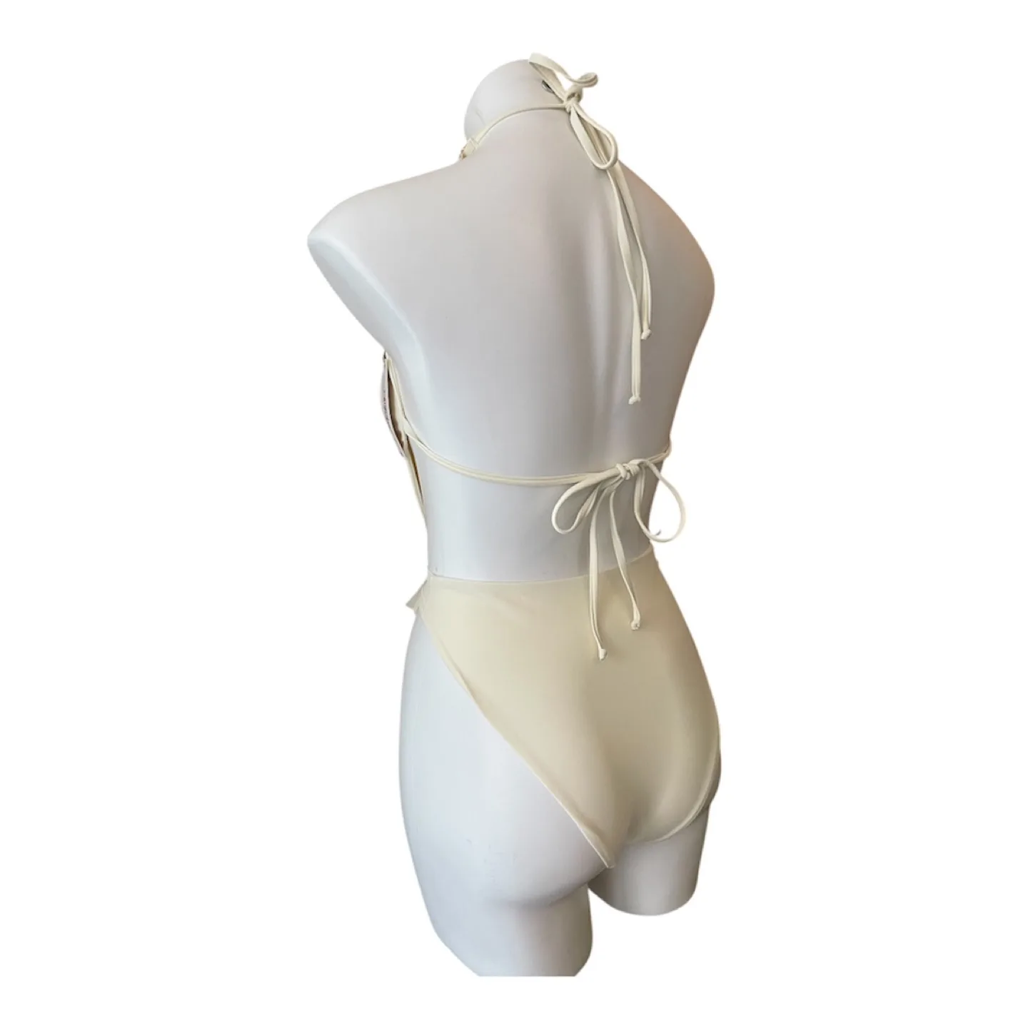 NWT White Monokini Cut Out Swimsuit Medium image indicator(4)