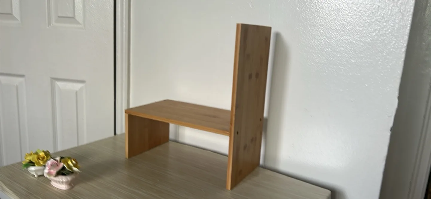 Bamboo Monitor Stand. Tabletop Bookshelf thumbnail
