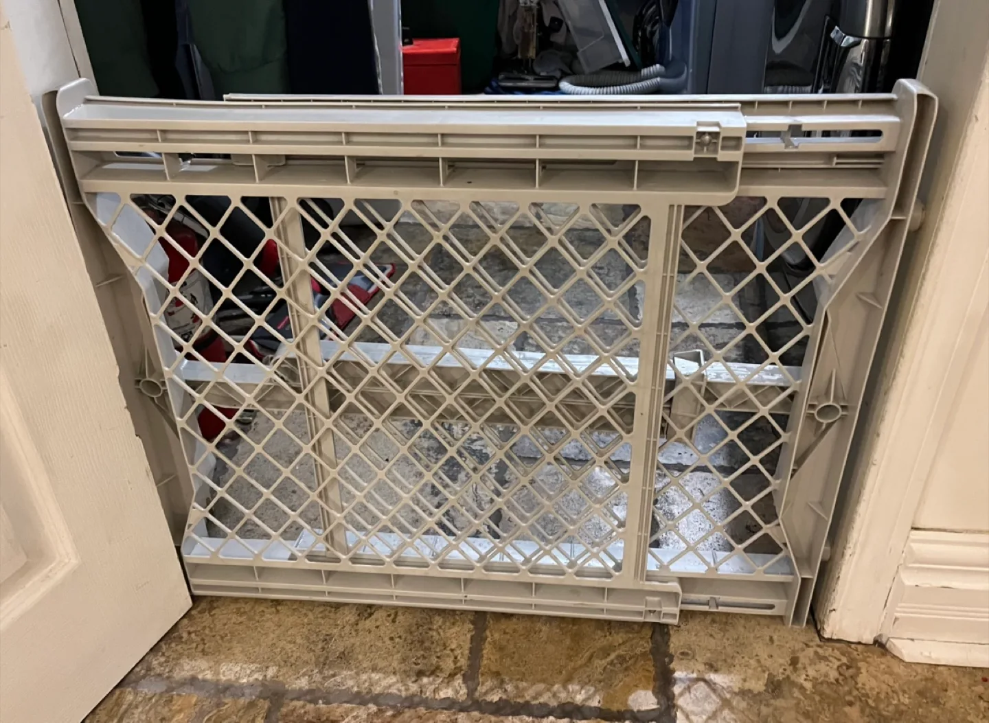 Light Grey Pressure Safety Gate for dogs or toddlers thumbnail