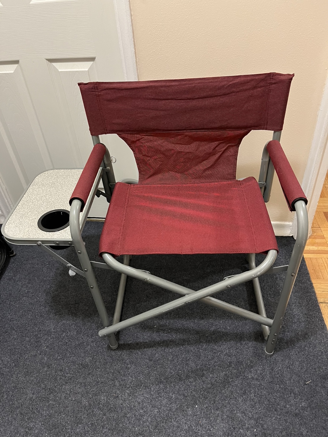 Camping Chair with Side Table - Red